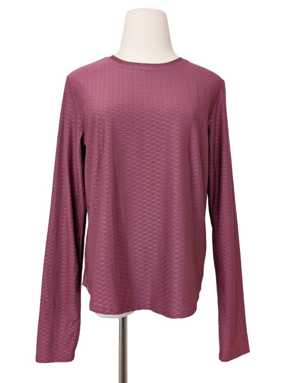 Vively Long Sleeve Top Active Wear Size Medium Burgundy